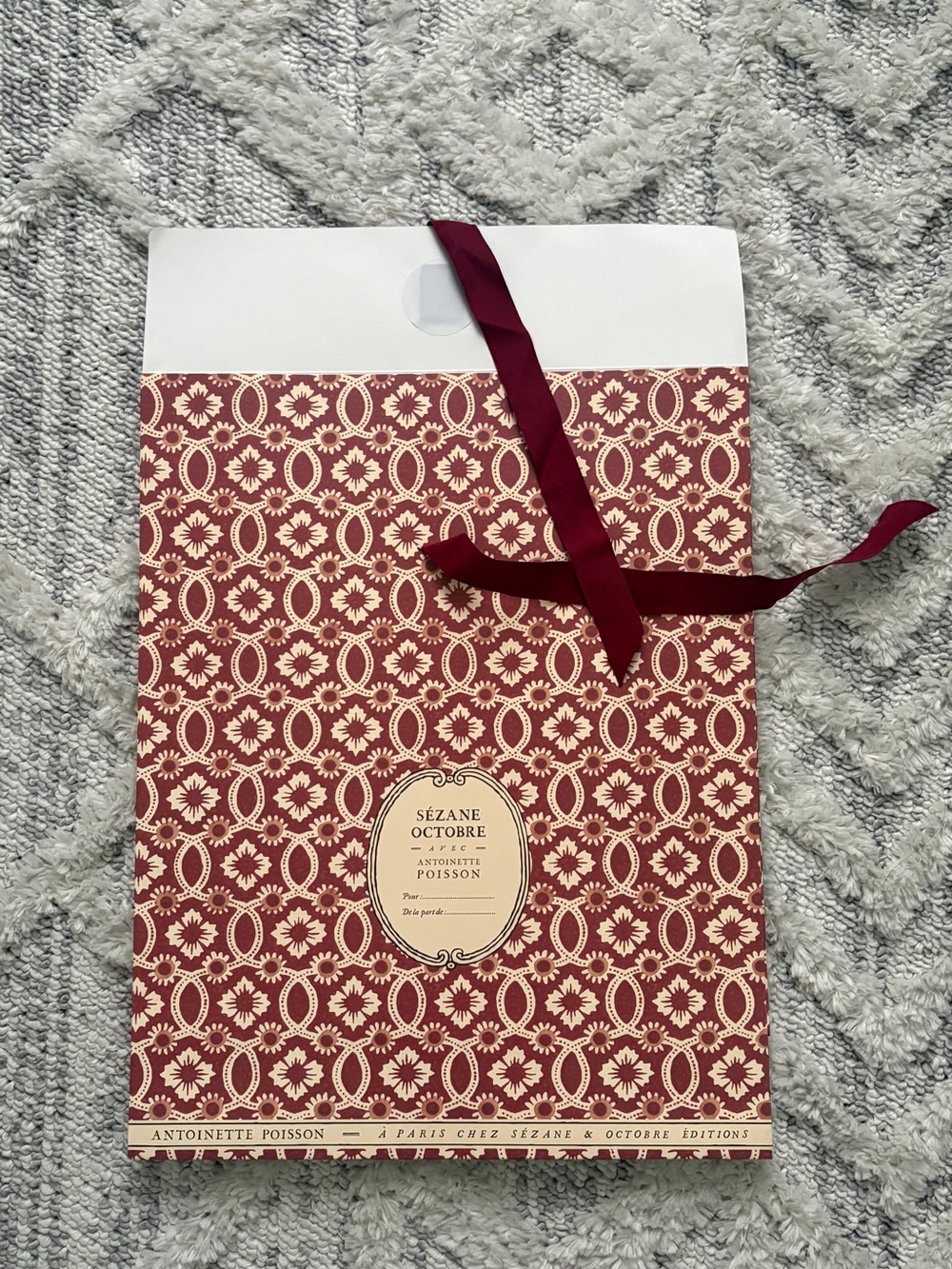 Sézane Octobre Antoinette Poisson Decorative Paper Gift Bag with Ribbon